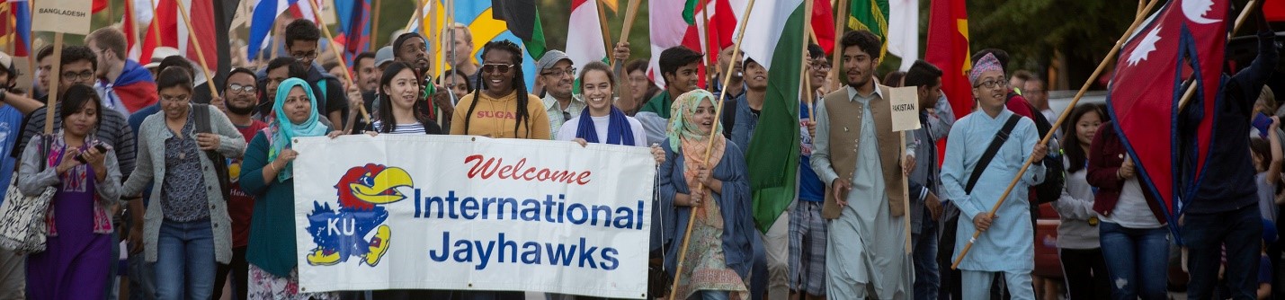 International Students with Flags